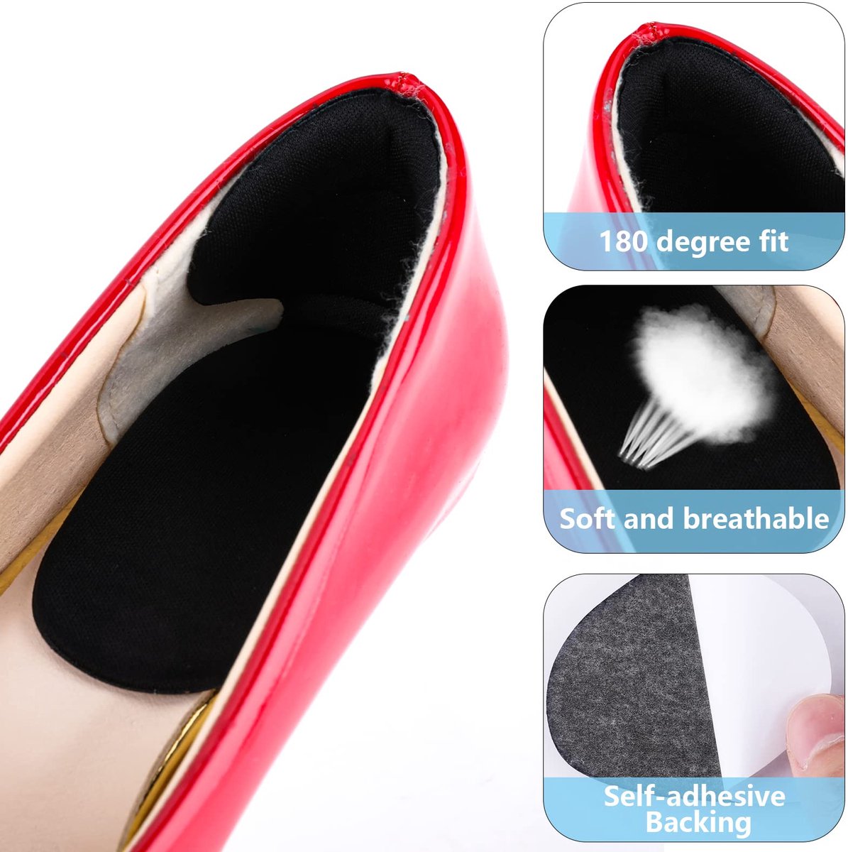 Dailygoods - 4 Pairs Schoen Inlegzolen - Butterfly Heel Pads voor Grote Schoenen