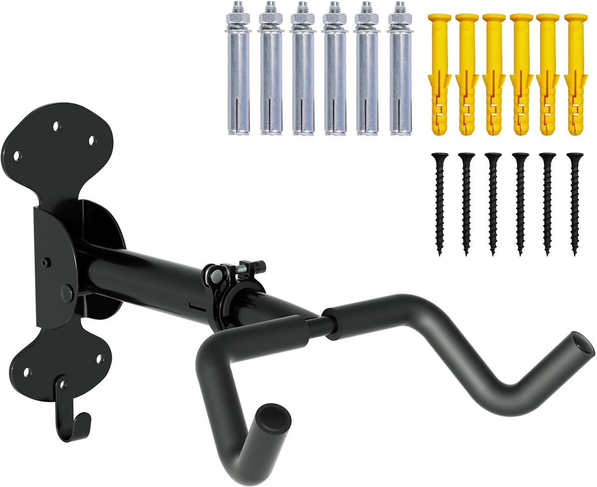 Dailygoods- Fietswandhouder Stabiel Design - Ruimtebesparend - Hoogwaardig Staal - Verstelbare Haak - Decoratief - Draagt tot 30 kg - Fietssteun