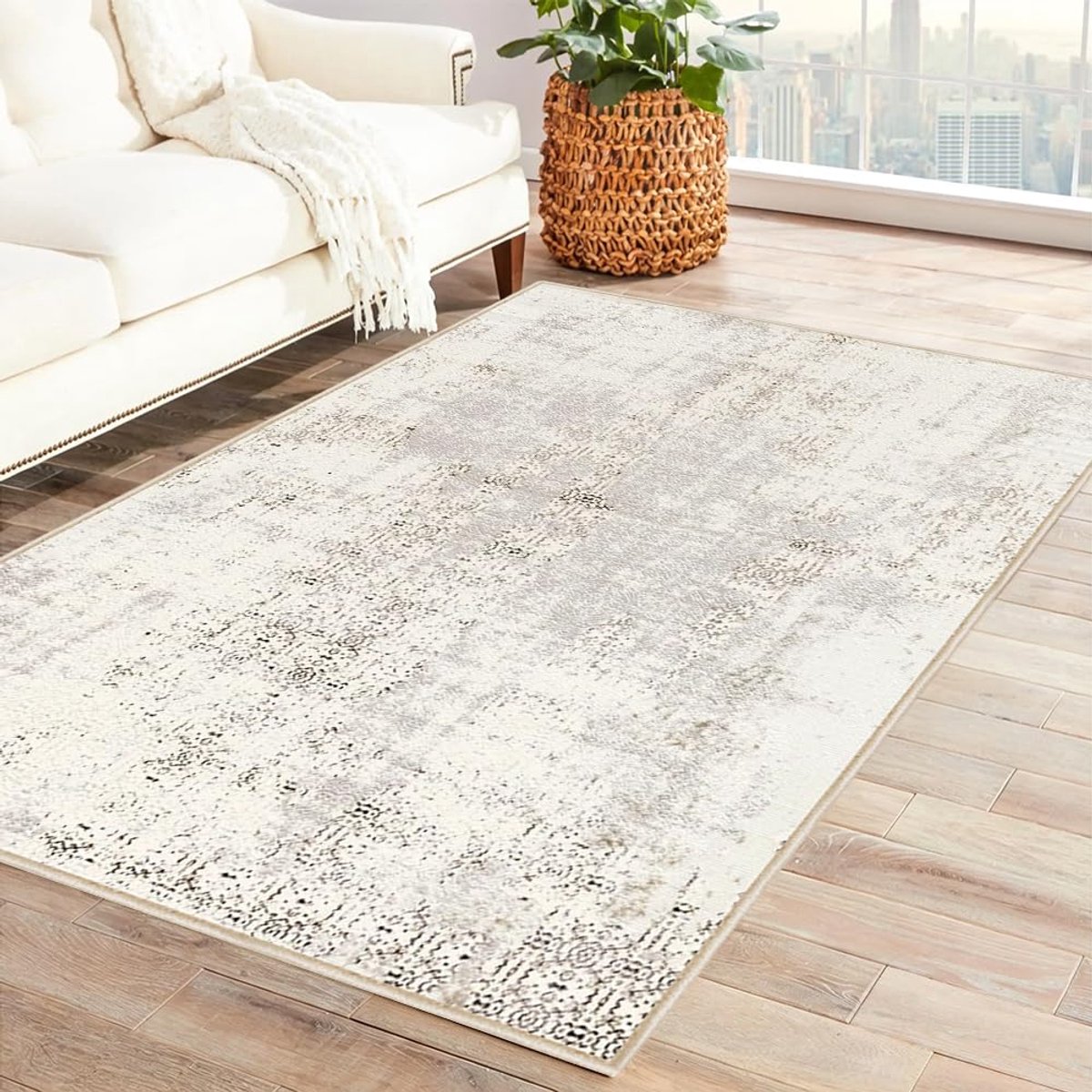 Dailygoods - Wasbaar Abstract Tapijt 140 x 200 cm - Antislip Modern Tapijt voor Diverse Ruimtes
