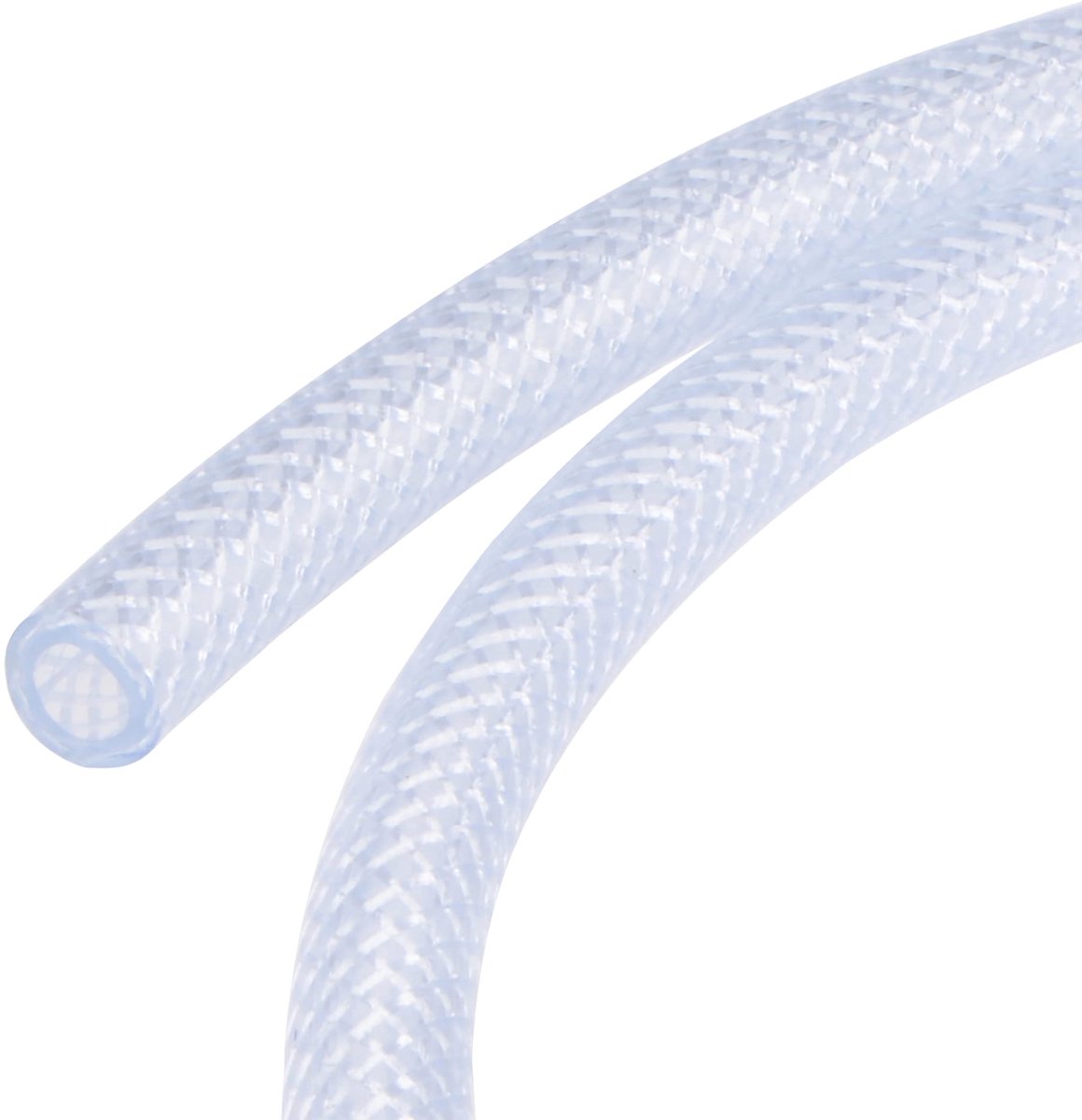 Dailygoods - Gevlochten Versterkte PVC-Slang 6 mm ID - 1 m Transparante Hoge Druk