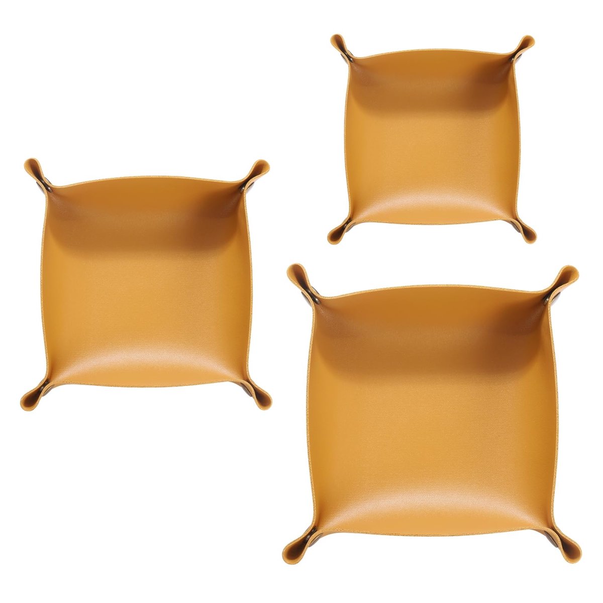 Dailygoods - 3-delige PU Leren Opbergdozen - Vouwbare Opslag voor Sleutels en Sieraden