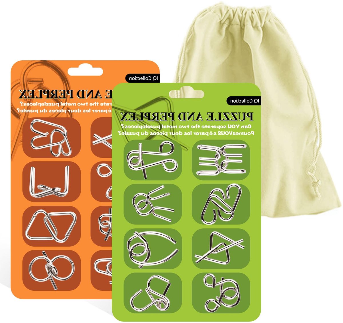 Dailygoods- Draadpuzzels 16 Stuks - Metalen Hersenkraker - IQ Spel - Creatief Denken - Handheld Ontwarspel - Educatief Speelgoed - IQ Puzzel