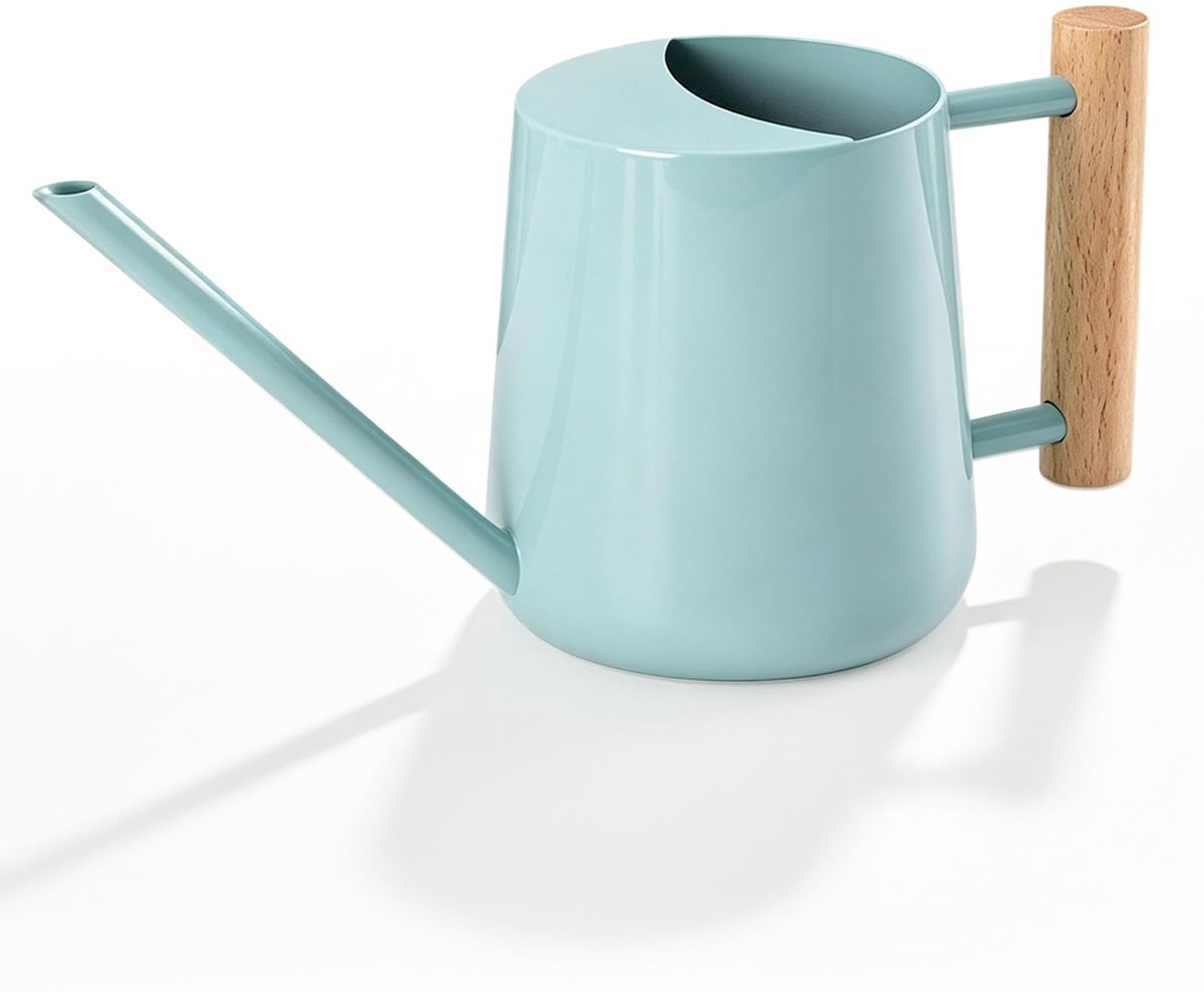 Dailygoods - 1L Moderne Decoratieve Waterkan met Houten Handvat - Ideaal voor Bonsai en Planten