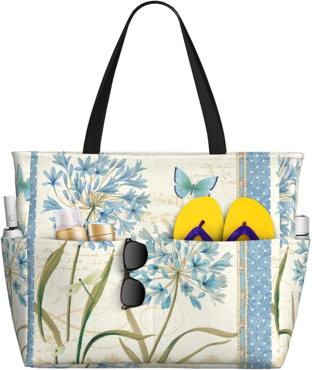 Grote Strandtas - Reistas Tote - Strand en Reis - Met Natte Zak - 45 x 17 x 38 cm