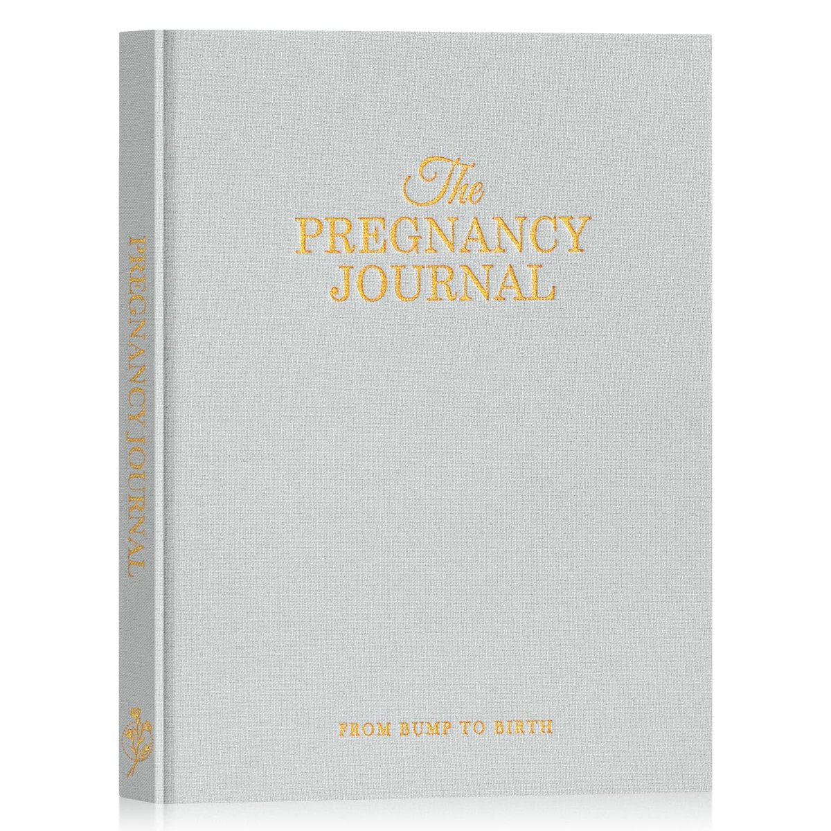 SnelShoppen - Zwangerschapsdagboek, Linnen Herinneringsboek voor Zwangere Vrouwen, 156 Pagina's, Grijs, Perfect voor Moeders, Zwangerschap Journal