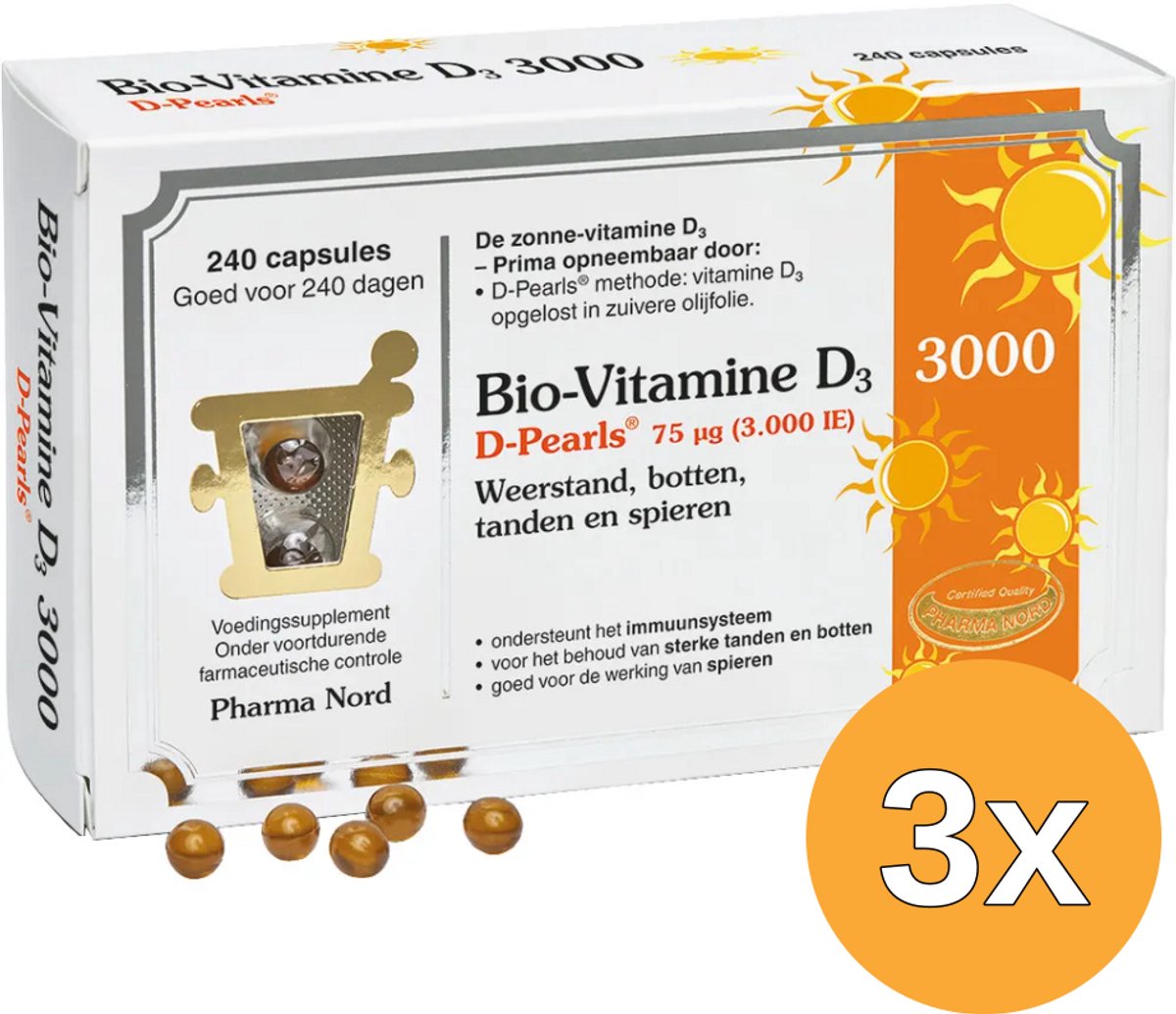 3x Pharma Nord Bio Vitamine D3 75 mcg (240 capsules)
