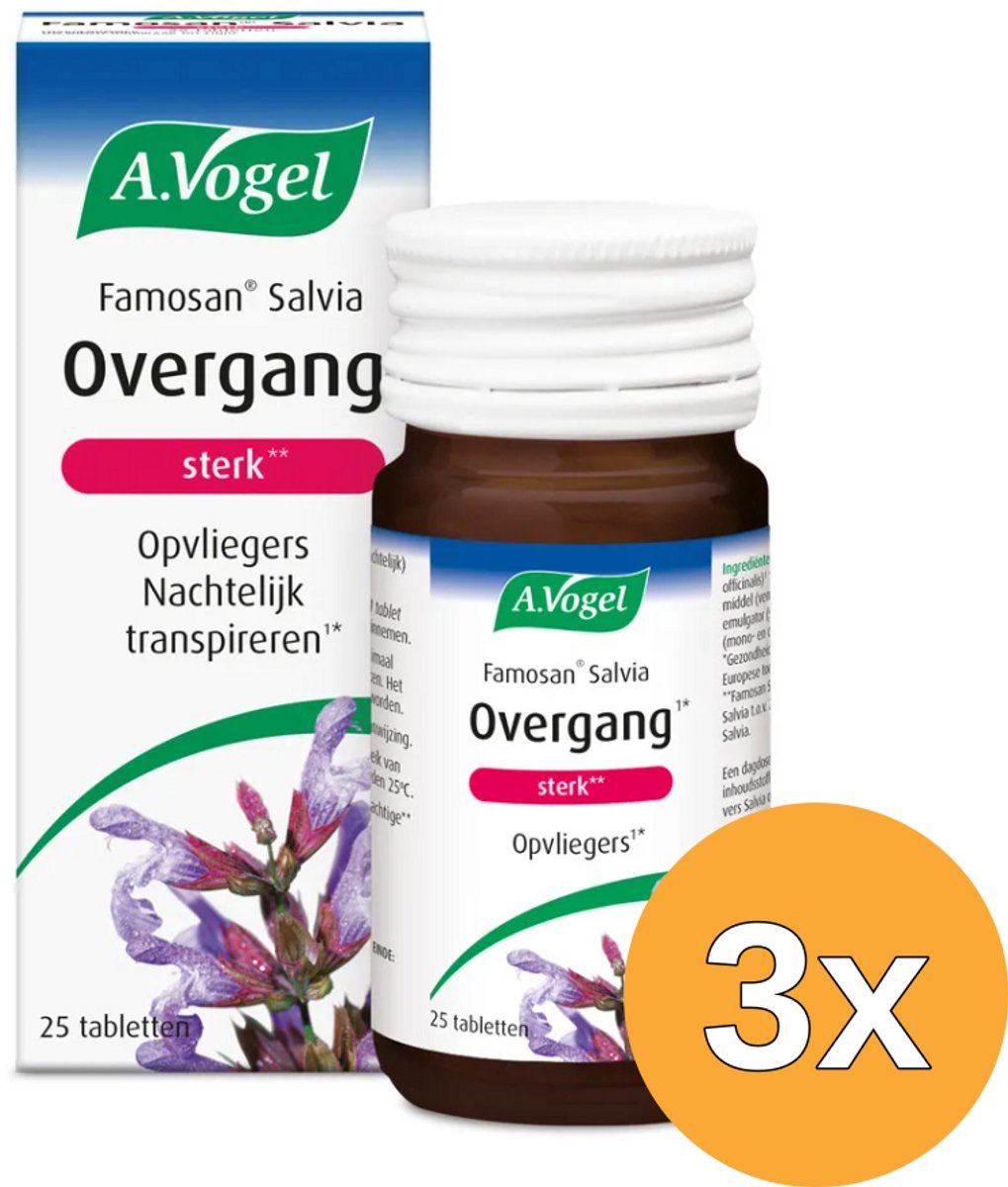 3x A.Vogel Famosan salvia overgang sterk (25 stuks)