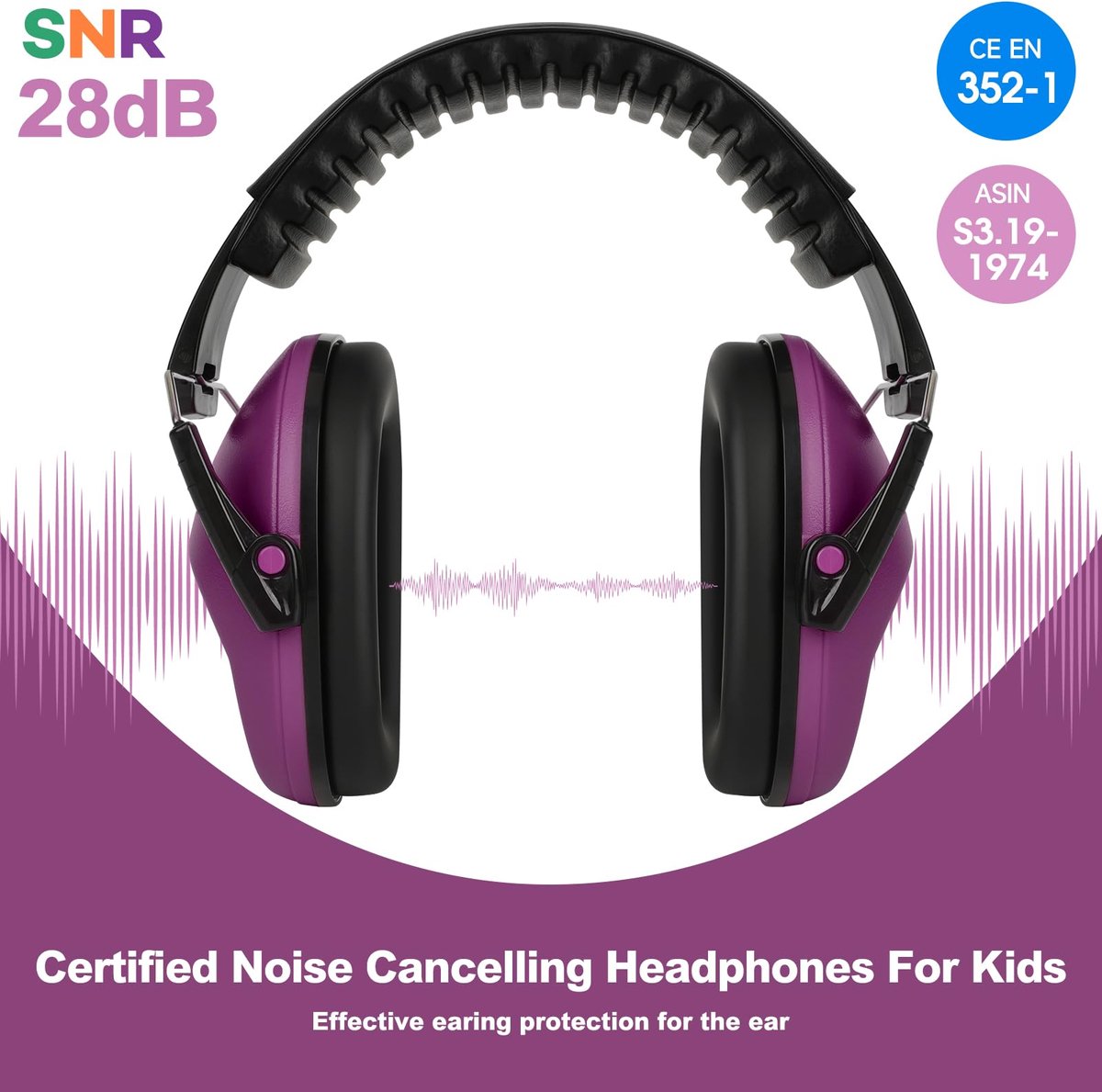 SnelShoppen - Floriogra Gehoorbescherming voor Kinderen - Geluidsbescherming Hoofdtelefoon - Passieve Oorbeschermers - NRR 28 dB - Voor School, Autism