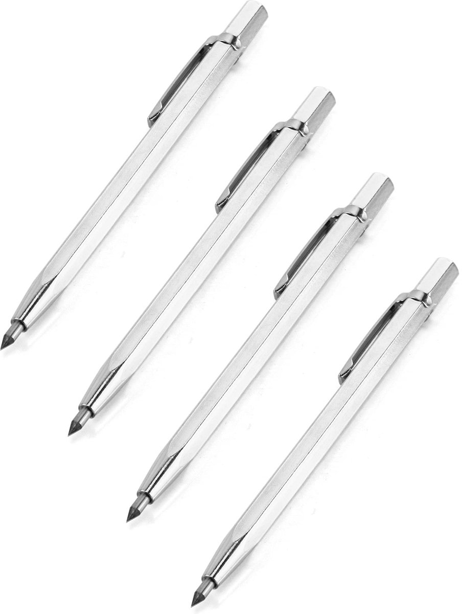 Dailygoods - Set van 4 Graveerpennen - Tungsten Carbide Voor Glas, Keramiek en Gehard Staal