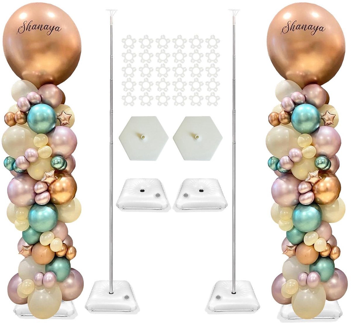 Dailygoods- Ballonkolomstandaard 50-inch - Decoratie voor verjaardagen/bruiloften - Multifunctioneel voor festivals - Herbruikbaar - Inclusief accessoires - Ballonstandaard