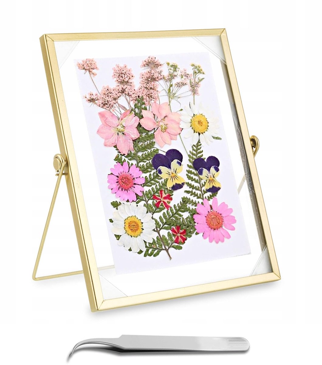 Dailygoods - Dubbelzijdige Glazen Fotolijst 15 x 20 cm - Metaal en Glas