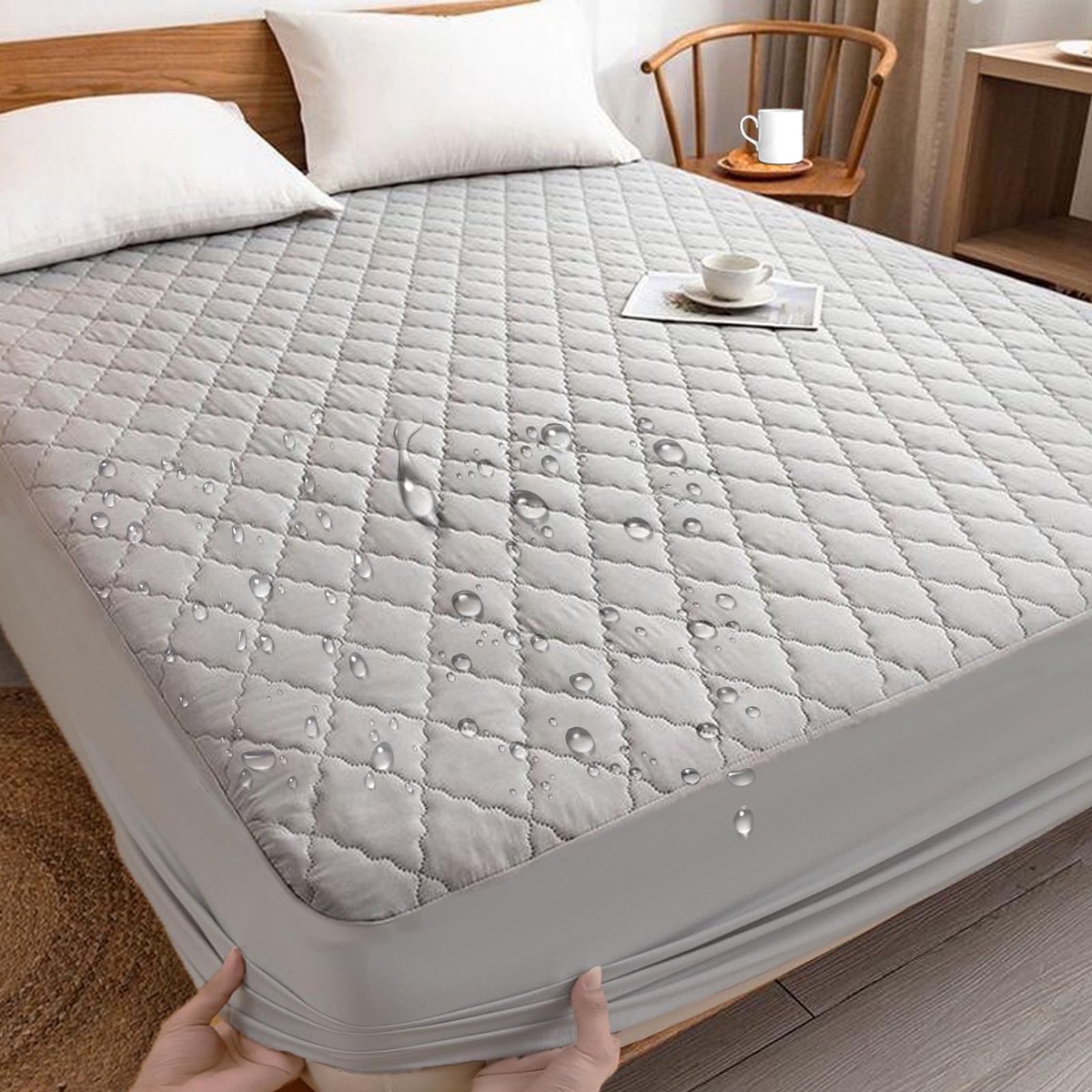 Dailygoods - Waterdichte Matrasbeschermer 180 x 200 cm - Ademend en Geluidsarm