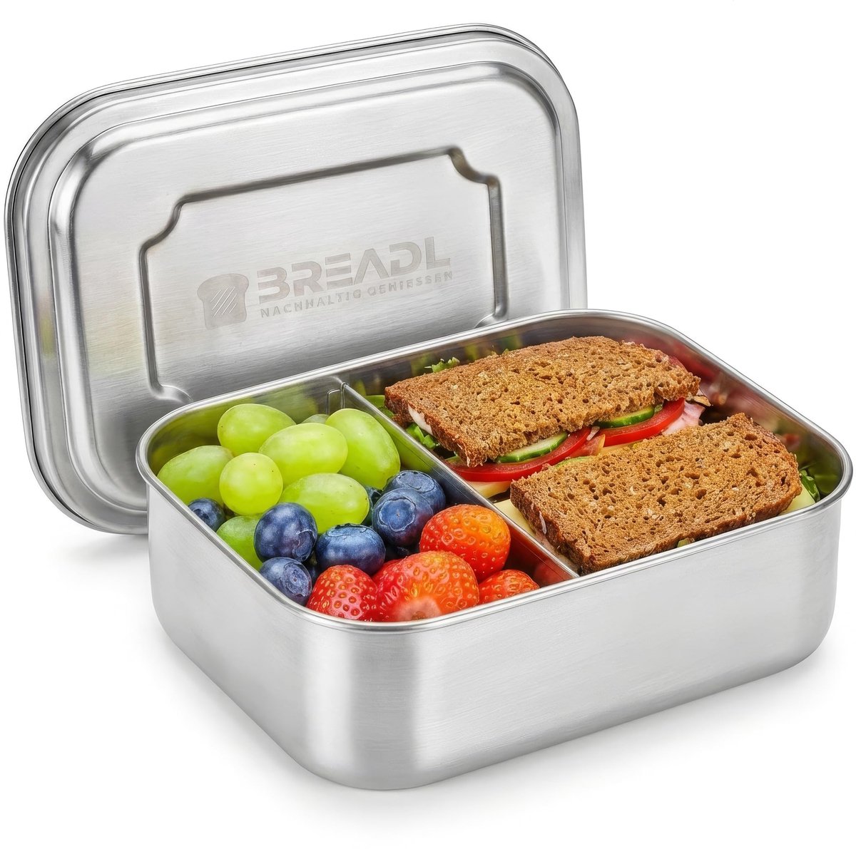 Dailygoods- Broodtrommel Duurzaam - Lunchbox Kinderen/Volwassenen - RVS - Vaatwassergeschikt - 1000ml - Plasticvrij