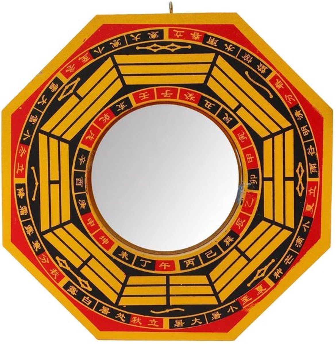 Feng Shui Spiegel - Chinees Bagua-spiegel - Geluk Decoratie - 8 inch rond - Positieve Energie - Wandmontage - Voor thuis en bedrijf