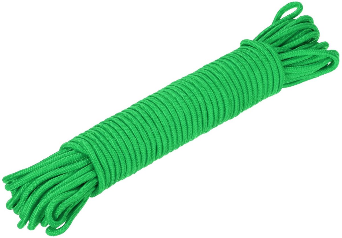 Dailygoods - Polypropyleen Gevlochten Touw 45 m - 8 mm Dikte - Groen