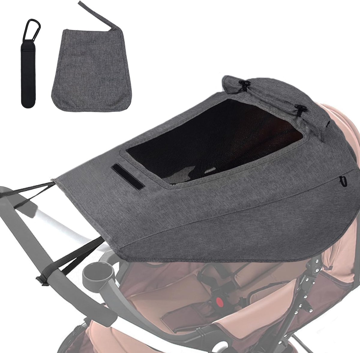 Dailygoods - Zonnescherm voor Kinderwagens, UV Bescherming 50+, Waterdicht en Verstelbaar
