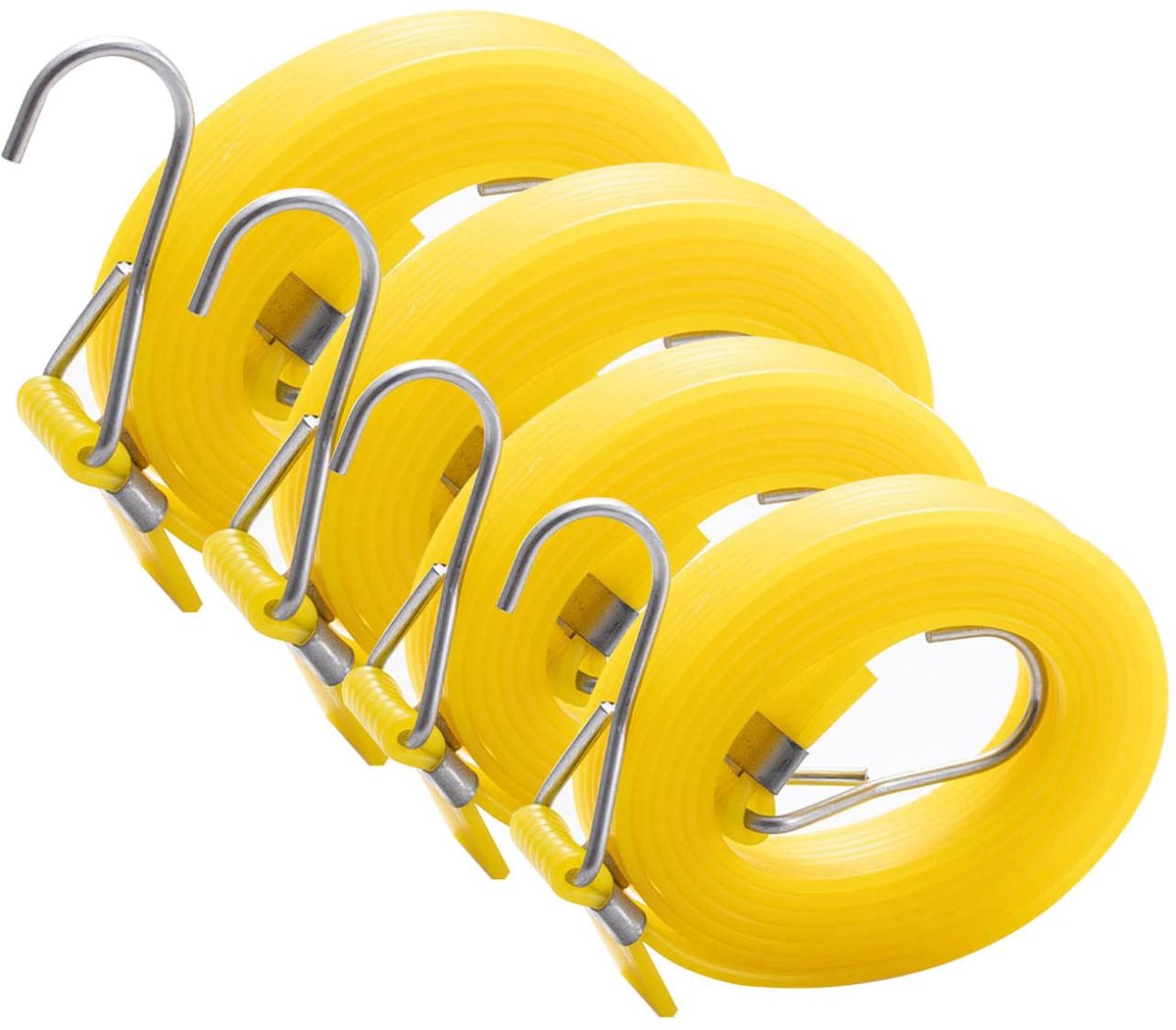 Dailygoods - Heavy Duty Bungee-koorden Set van 4 - Verstelbare Elastische Bungee-riemen voor Bagage en Camping