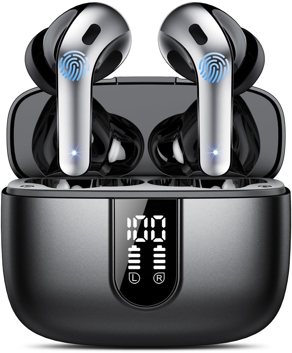 Dailygoods- Oordopjes Draadloos - Bluetooth 5.3 - 50 Uur Speeltijd - IPX7 Waterdicht - Noise Cancelling - 4 Microfoons - Headphones