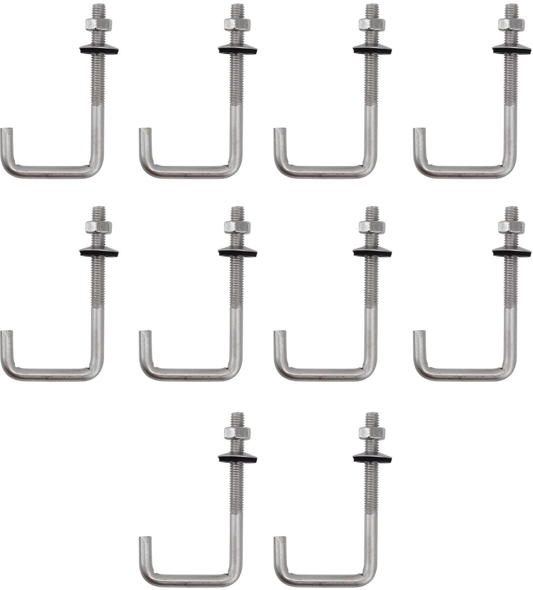 Dailygoods- Dakanker Corrosiebestendig - Roestvrij Staal - Sterk en Duurzaam - Voor Buitengebruik - Lange Schacht - 10 Stuks - Bevestigingsschroeven