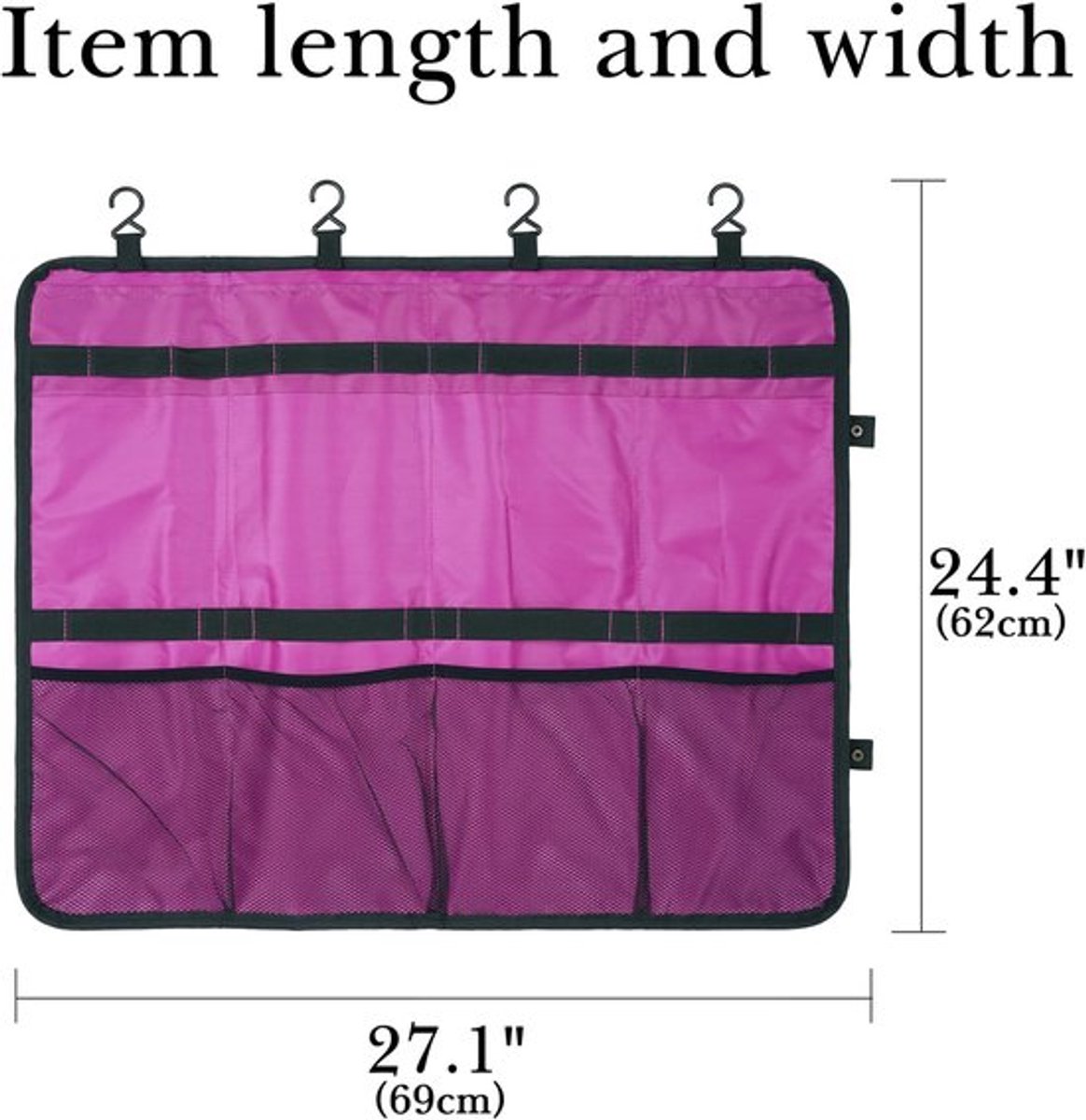 Haarverlengingshanger met 4 Haken - Opbergtas voor Pruiken - Draagbare Reisbeugel - Waterdicht - Stof - 69 cm x 62 cm - Pruikenhouder