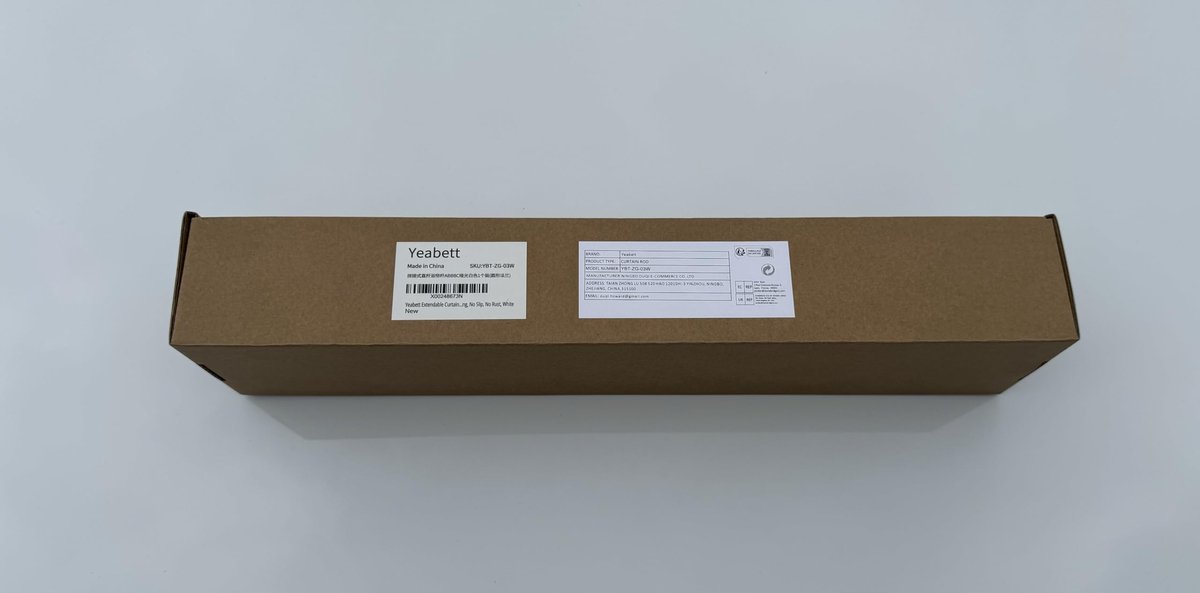 SnelShoppen - Uitschuifbare Gordijnstang 48-190,5 cm - Telescoopstang voor Badkamer of Raam - Zonder Boren, Antislip, Roestvrij, Wit - Perfect voor Hu
