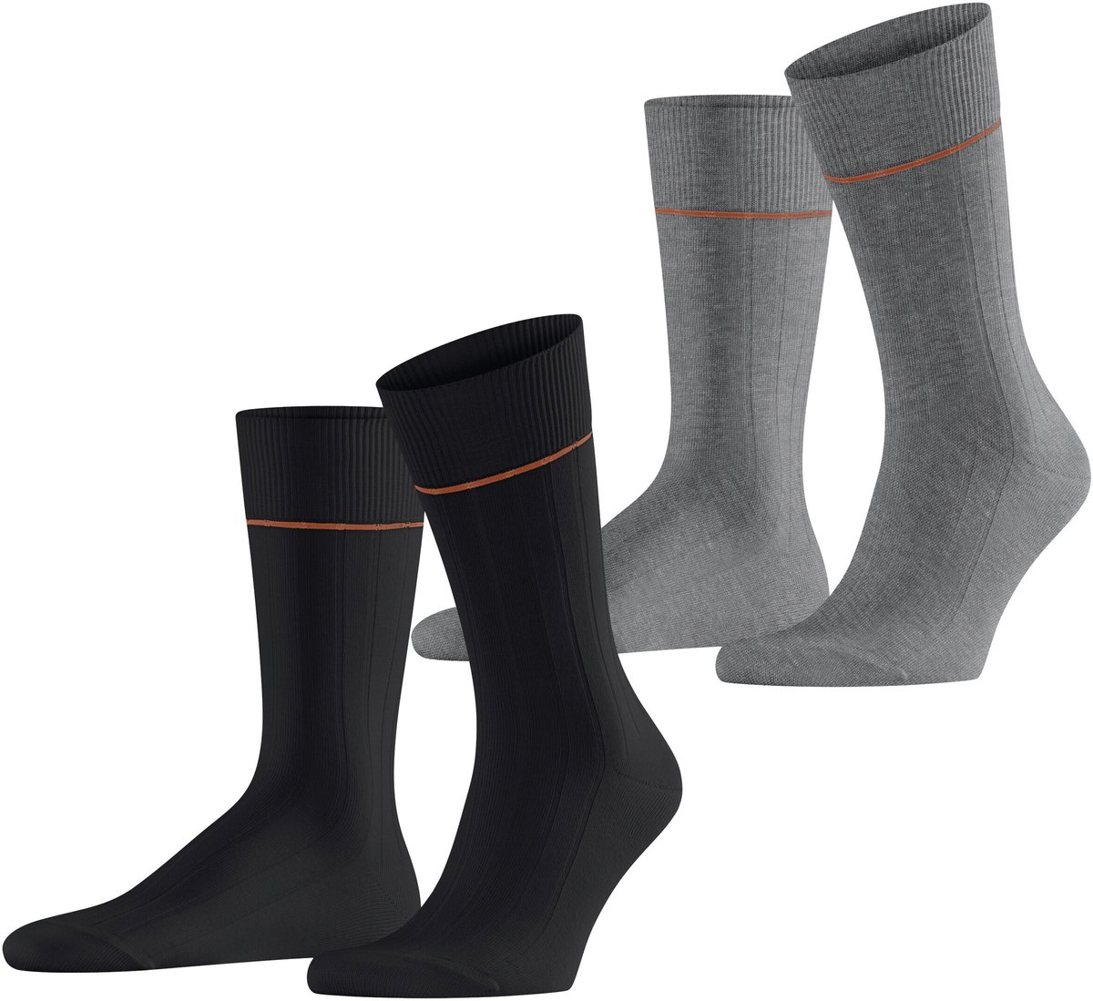 Esprit Accent Rib 2-Pack eenkleurig katoen Multipack Sokken heren veelkleurig - maat 43-46
