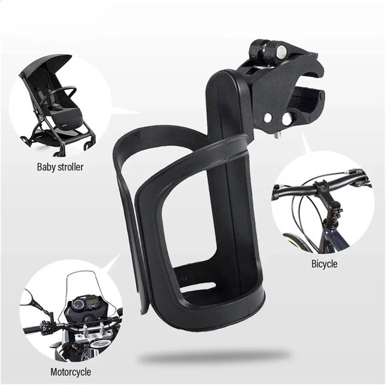 Fietsbekerhouder - bidonhouder - bidonhouder fiets - Flessenhouder voor de fiets - 360° draaibare bekerhouder - Universele waterbekerhouder - Zwart - ABS — afbeelding 3