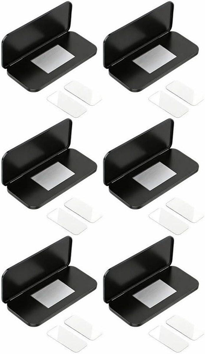 Magnetische Deurvangers - Kastsluitingen Deuropvangers - Kasten Dicht Houden - Ultradun Verborgen Profiel - 6 stuks - Zwart