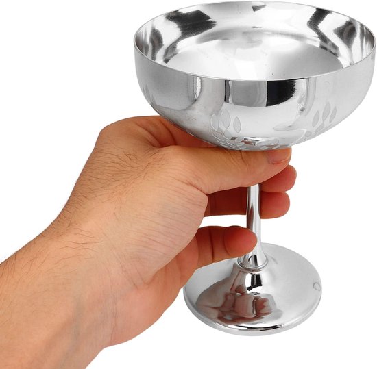 Metalen Beker - Roestvrij Stalen Cup - Drinken Genieten - Elegant Gegraveerd - 11 x 11 x 11 cm - Goud — afbeelding 2