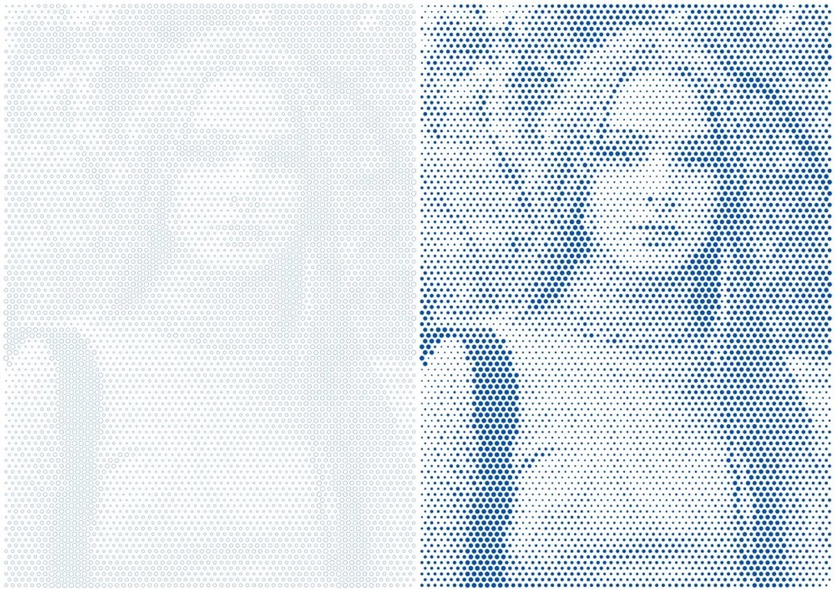 DOT Painting van eigen foto A4 Blauw inclusief 1 acryl stift (papier)