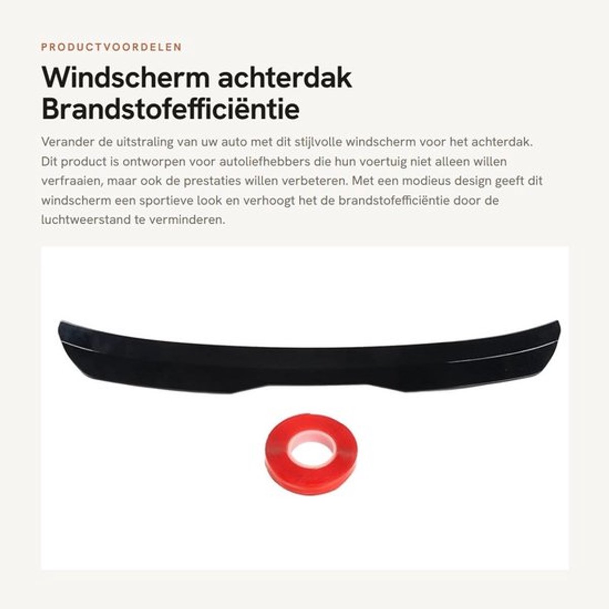 Windscherm Uittrekbaar - Verbeterde Brandstofefficiëntie - Duurzaam ABS-Kunststof - Sportief Ontwerp - Verhoogde Stabiliteit - Weerbestendig - Achterruitspoiler