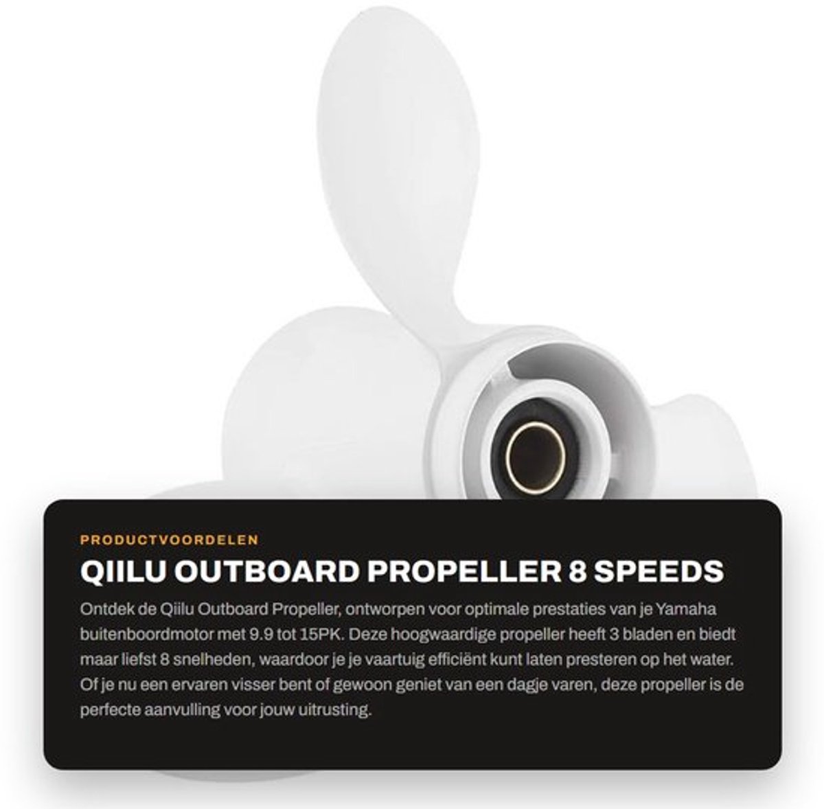 Buitenboordpropeller 3 Bladen - 8 Snelheden - 9 1/4 x 12 - Compatibel met Yamaha 9.9-15PK - Schokbestendig - Duurzaam - Schroef