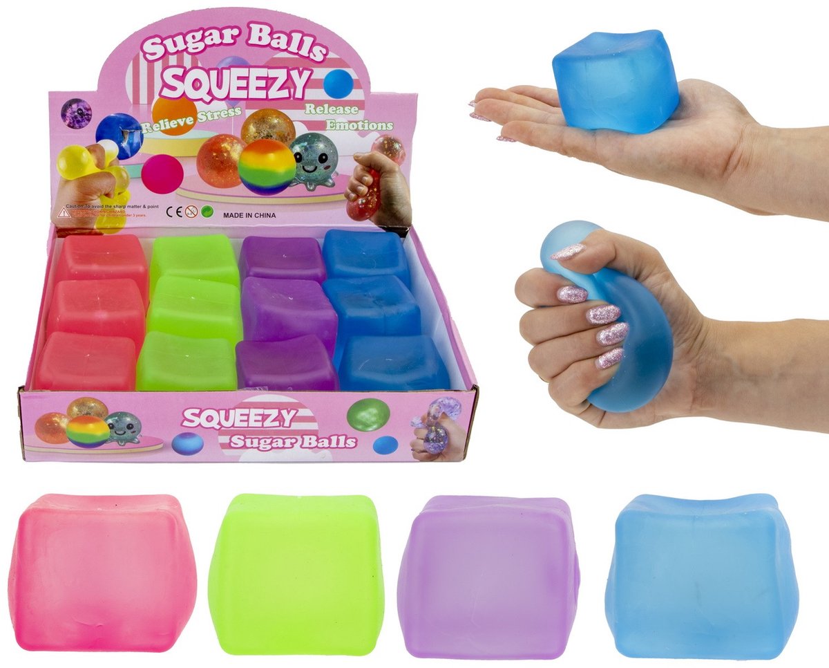Cube Squishy - Slow Rising Stressbal - Fidget Toy - Zachte Knijpkubus - Anti Stress Speelgoed - Sensorisch Speelgoed - Kleuren Assortiment