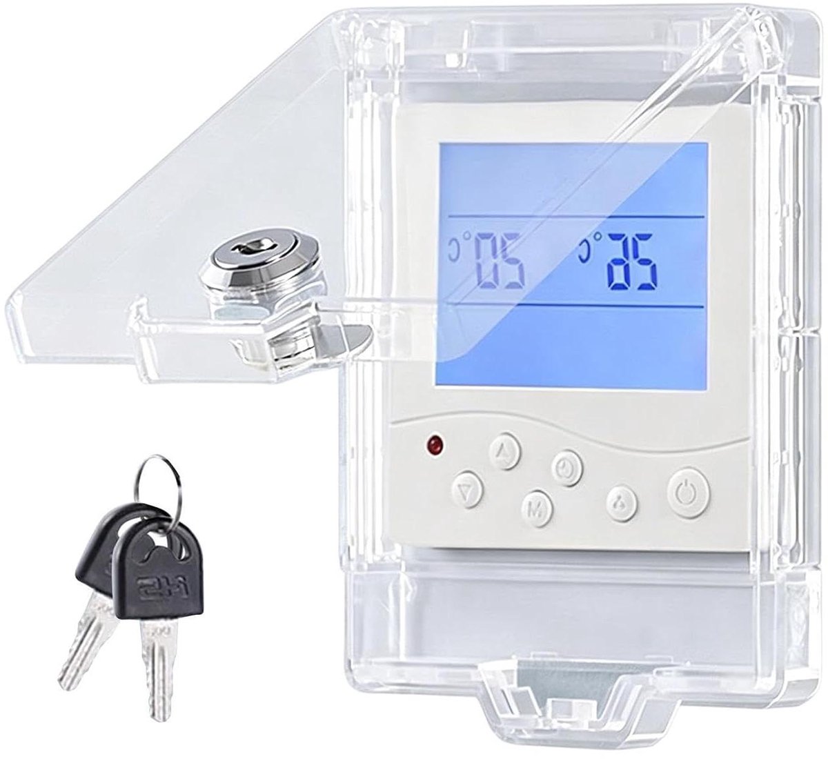Thermostaat Slotbox - Beschermkap Afdekking - Temperatuur Beveiligen - Manipulatiebestendig Ontwerp - 13.2x9.8x2.6 cm - Transparant