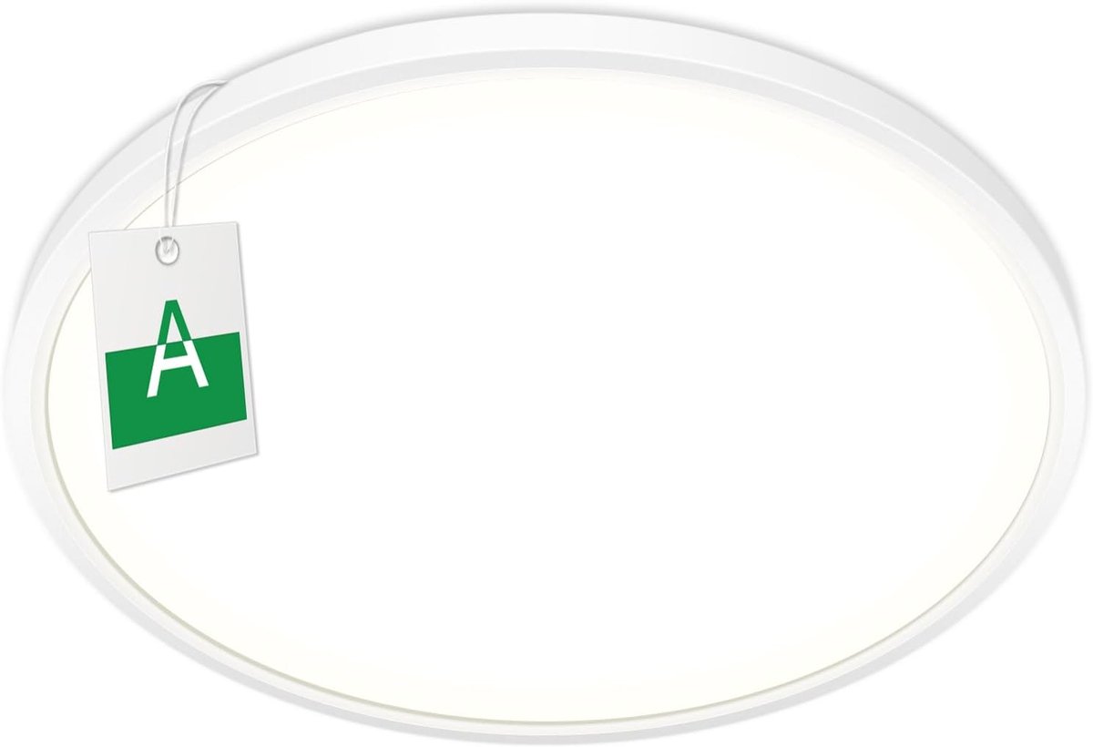 SnelShoppen - Bzavor Led-plafondlamp 7W 17000LM Ø23 CM Waterdicht IP54 Moderne Platte Lamp 4000K Voor Badkamer Woonkamer Slaapkamer Keuken Balkon Hal