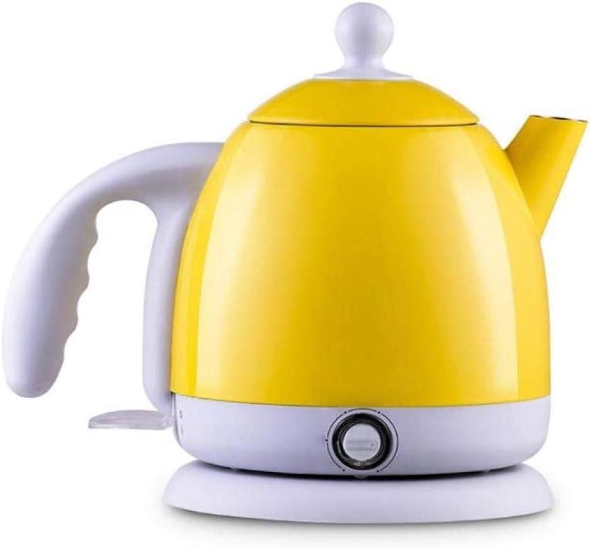 Draagbare Waterkoker - Reisketel Mini - Kantoor Koffie - Ergonomisch Handvat - 1 Liter - Geel