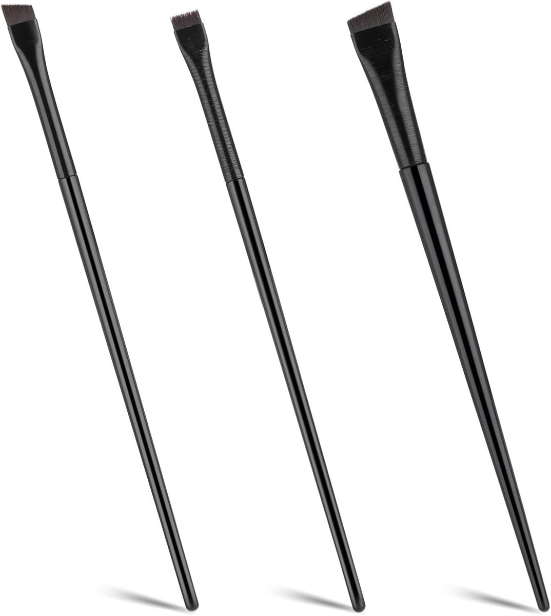 Set van 3 Hoekige Eyeliner Penselen - Precisie Gel en Wenkbrauw Penselen voor Perfecte Oogmake-up, Ideaal als Cadeau voor Vrouwen, 13.5 cm Lange Brushes