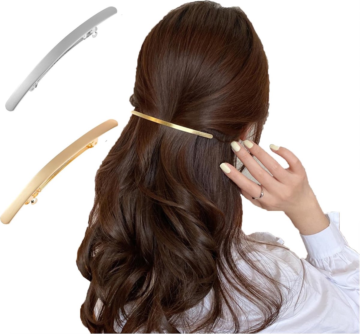 Haarspeldjes 2pcs - Klein en Slank - Metaal in Goud en Zilver - Voor Stijlvolle Haaraccessoires - ShopVlot