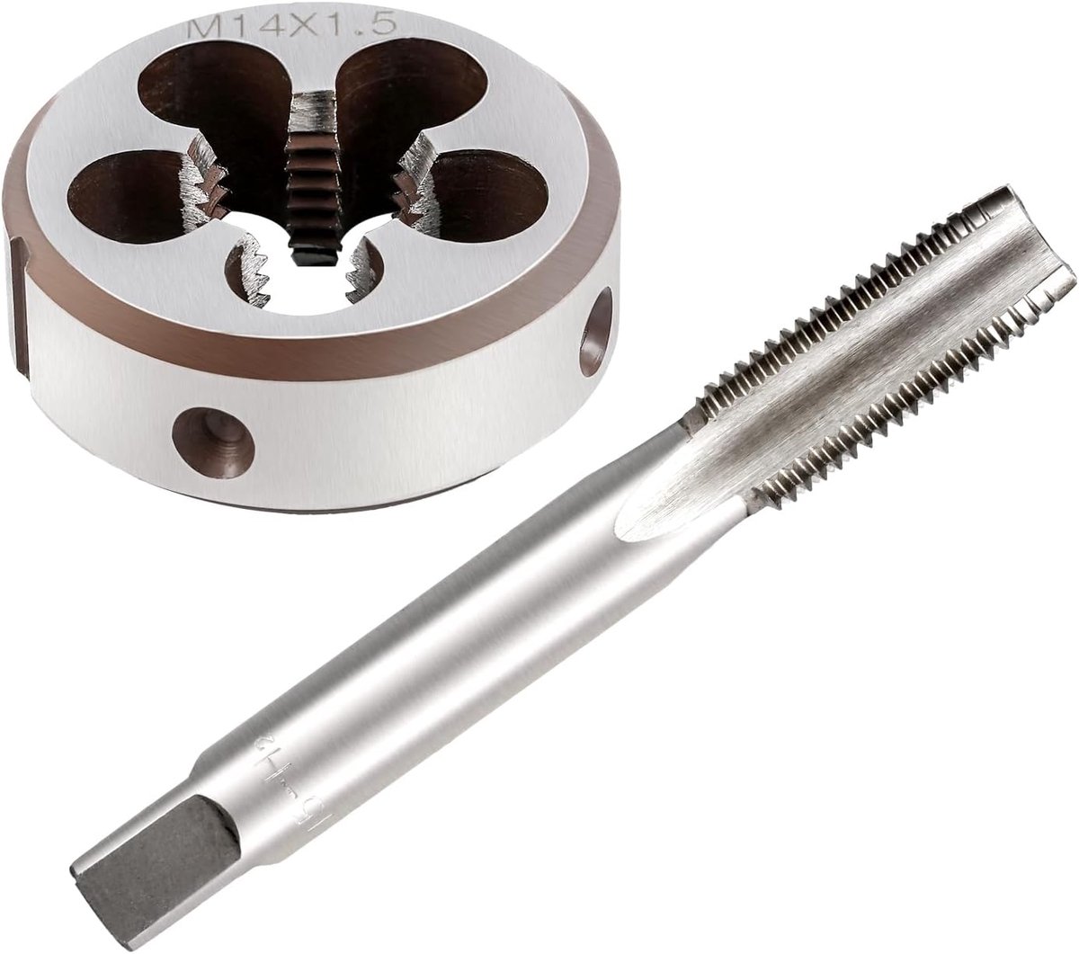 SnelShoppen - M14x1.5 Taps en Doppen Set, Hoogwaardig Gereedschap, Metrisch Schroefdraad, HSS Staal, 2 Stuks, Voor Het Maken en Herstellen van Schroef