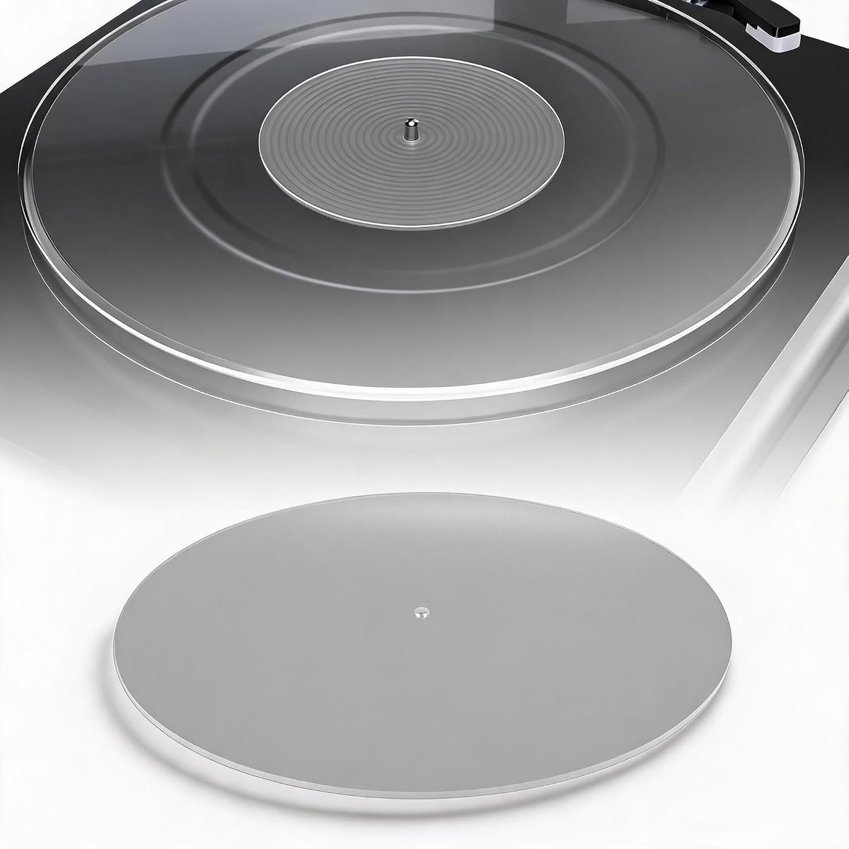 SnelShoppen - Acryl Draaitafelmat, Antistatische Geluidsreductie Slipmat voor 12 Inch Platenspeler, Verbeterde Geluidskwaliteit voor HiFi Liefhebbers