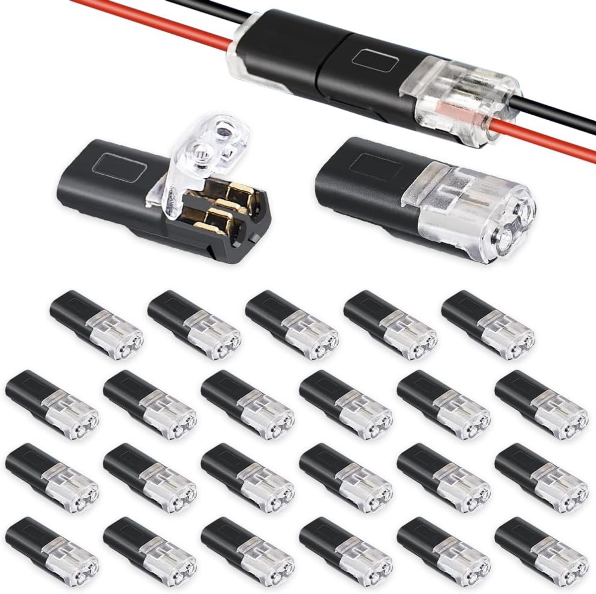 Kabelconnector 2 Poles - Waterdichte Plug - 25 Stuks - Snel aansluiten zonder strippen - ShopVlot