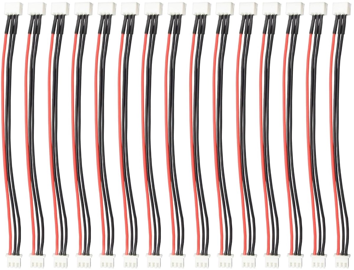 LiPo batterij balans lader verlengkabel 15pcs - 20cm 22AWG - JST-XH plug - ideaal voor opladen - ShopVlot