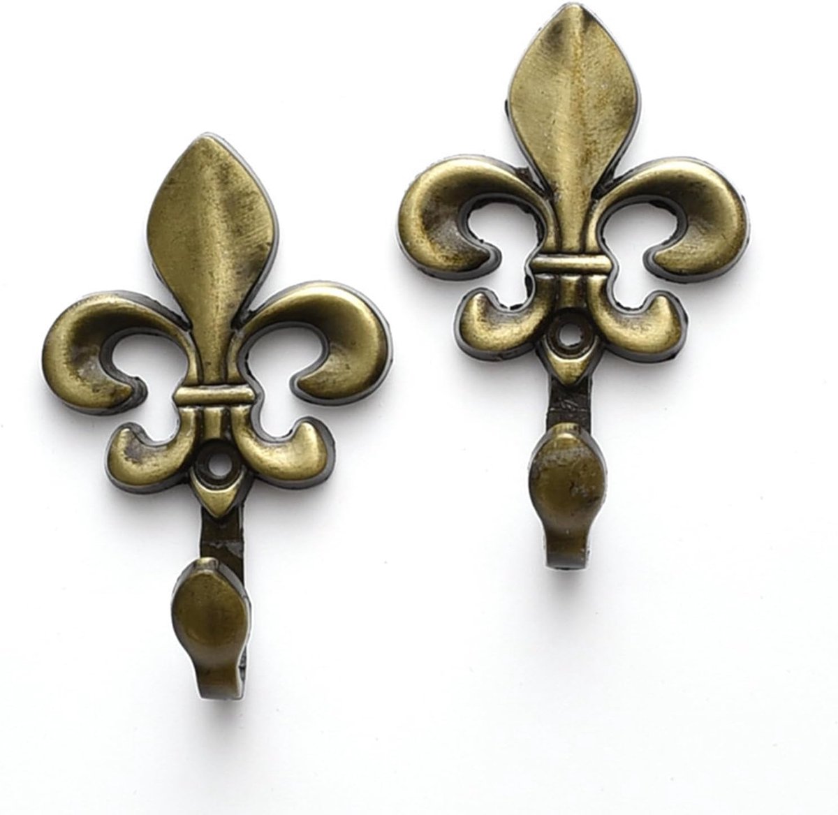 SnelShoppen - 2 Stuks Wandhaken, Decoratieve Haken, Gordijn Wandhaken, Vintage Legering Wandhaken, Metalen Tieback Gordijn Haken, voor Woonkamer, Badk