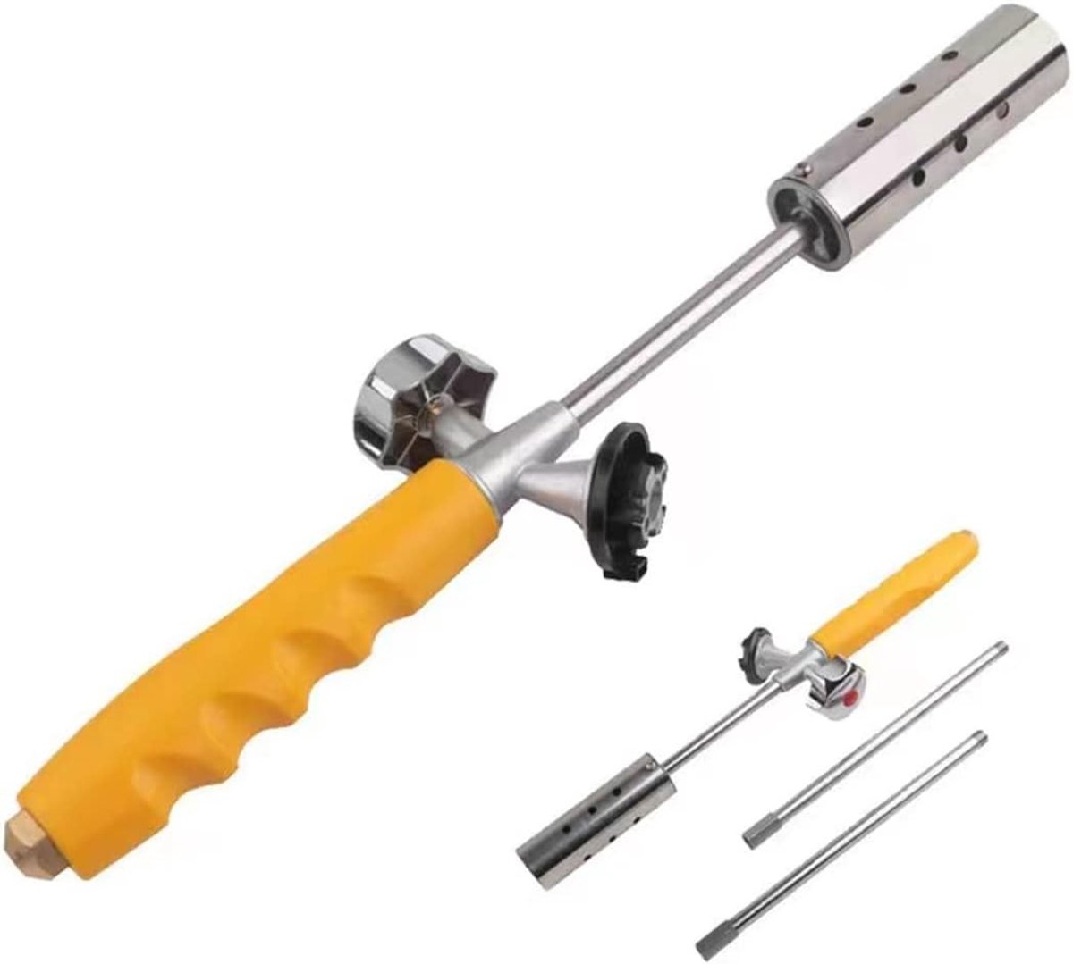 Gasfakkel - Zilver - 39 cm - Multifunctioneel met 2 Verlengstangen - Voor Tuin en Barbecue