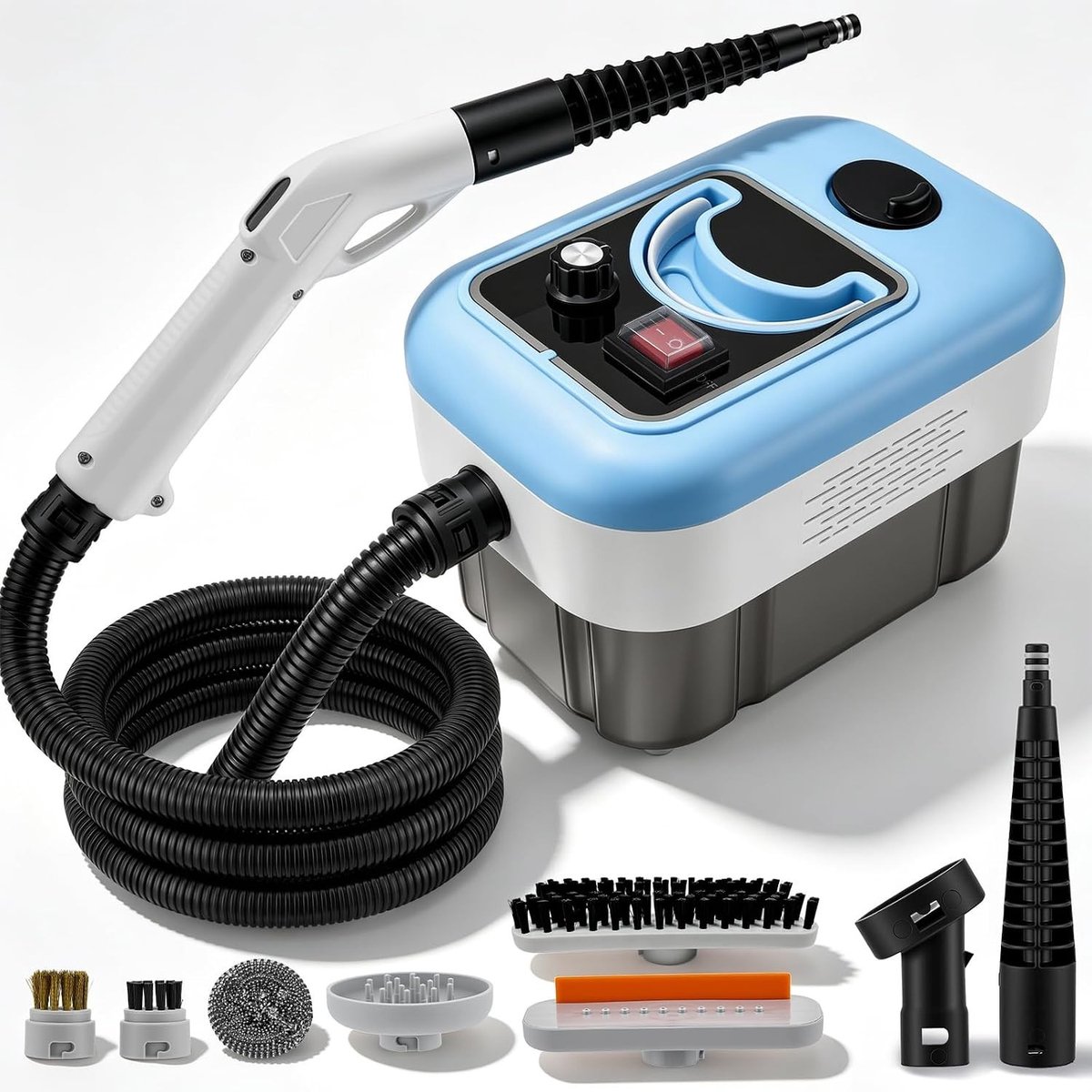 Draagbare Stoomreiniger - Wit - 2000 W - 2,5 l Tank met 8 Niveaus - Voor Keuken, Vloer, Raam en Auto