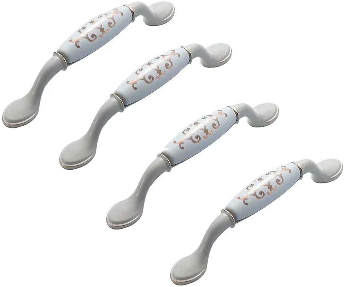witte gebogen grepen kastgrepen ladegreep meubelgrepen keramiek Deurgrepen meubelknoppen deurgreep (128mm, 4 stuks)