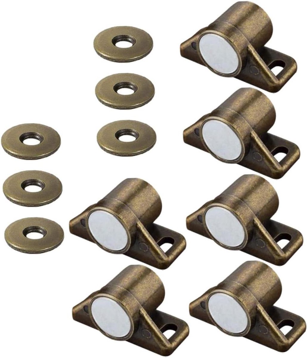 Magnetische Deurvanger - Magnetische Grendel Kastsluiting - Kasten Sluiten - Sterke Zinklegering - 3.6 x 1.7 cm - Antiek Brons
