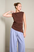 LolaLiza Top T Drapedsm2f 02200588 Brown Dark Chocolate Dames Maat - XL