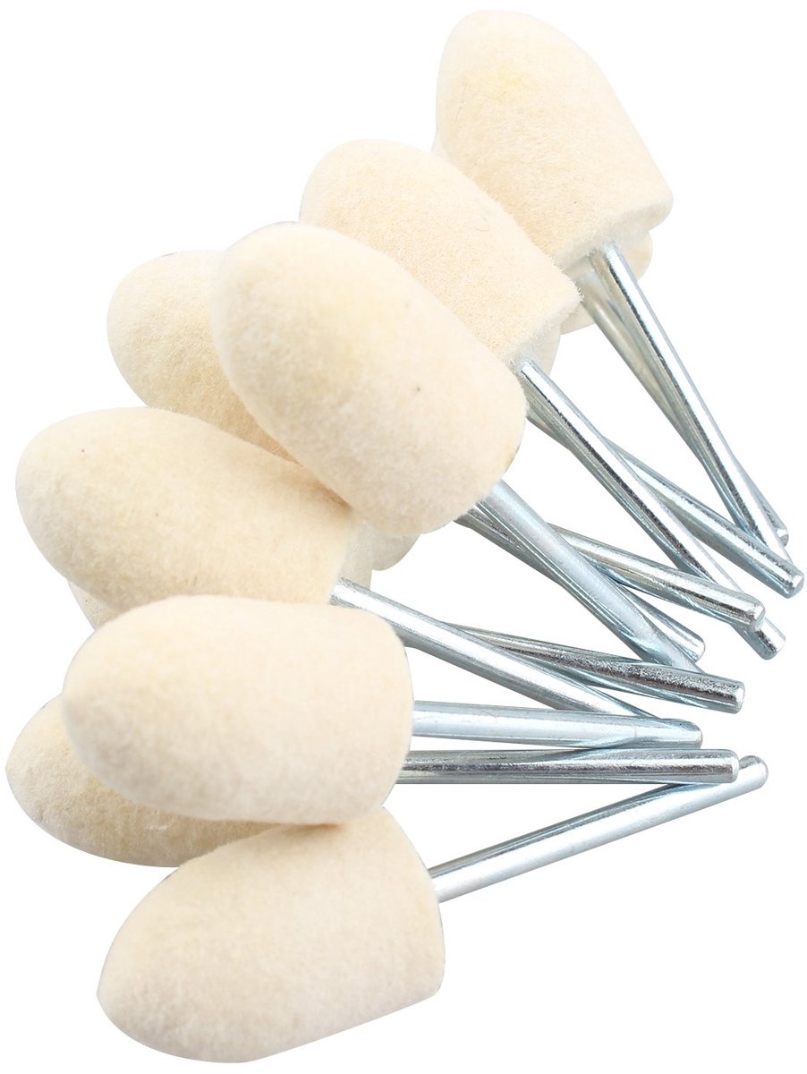SnelShoppen - 12-delige 12mm Conische Vilt Polijst Pads, Polijstset Gereedschap voor Sieraden, Glas, Steen, Keramiek en Nagelkunst