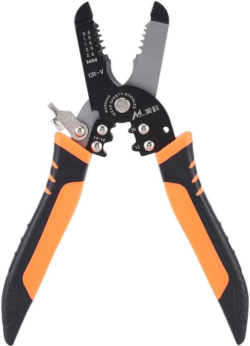SnelShoppen - 175mm Multifunctionele Strip- en KnipTang voor Kabels, Draad Stripper, Crimp- en Klemfunctie, Elektrische Handgereedschap voor Thuis, Au